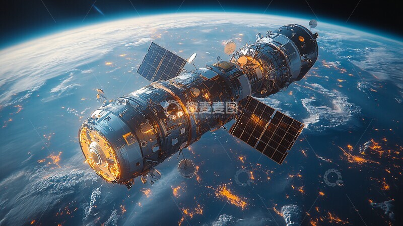 高清大图下载【趣麦麦图】电磁波卫星传输
