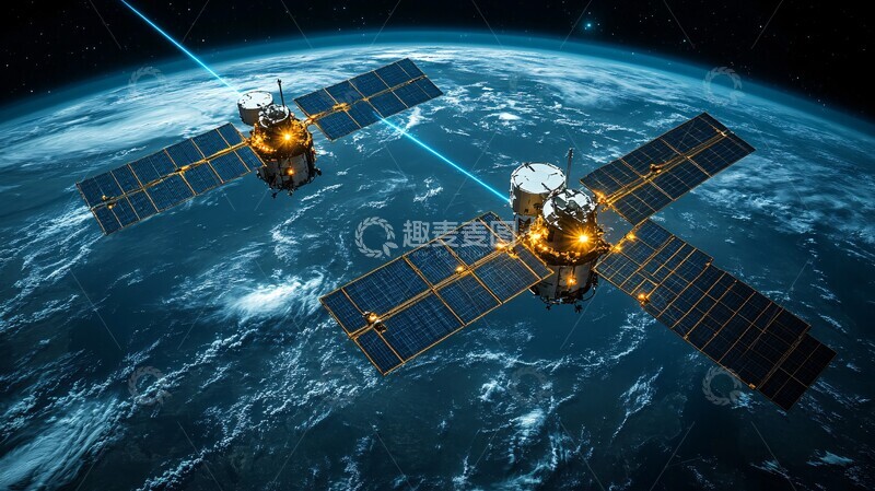 高清大图下载【趣麦麦图】卫星激光连接通信