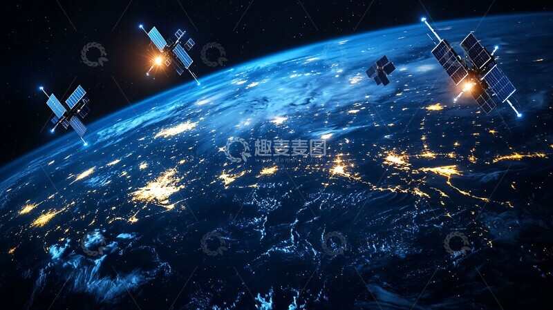 高清大图下载【趣麦麦图】卫星轨道示意图2