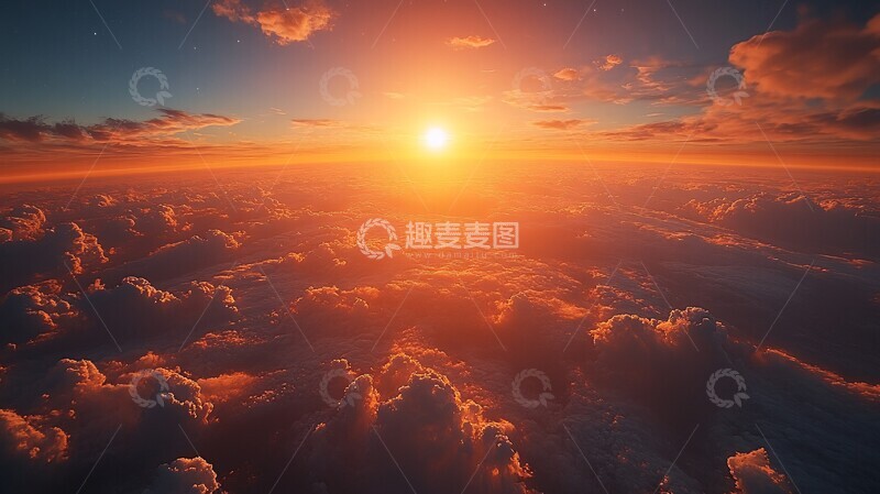 高清大图下载【趣麦麦图】卫星轨道日出