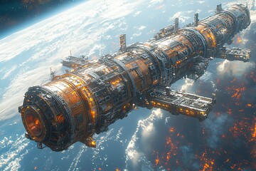 金属空间站结构