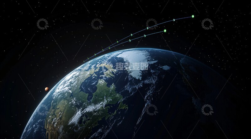 高清大图下载【趣麦麦图】卫星轨道示意图1