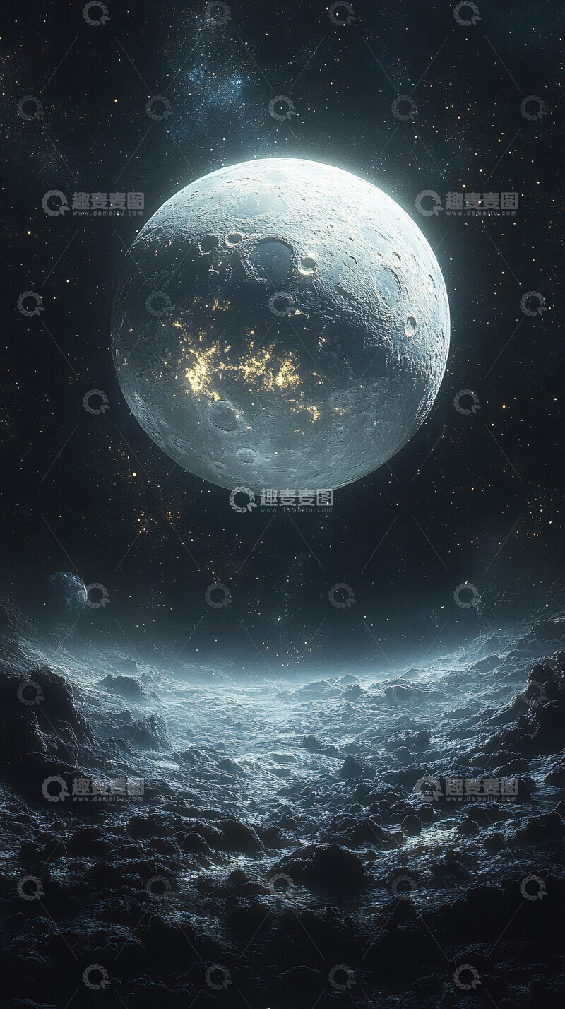 高清大图下载【趣麦麦图】小地球小卫星