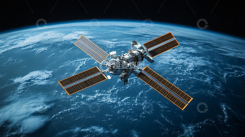 高清大图下载【趣麦麦图】太空站与地球5