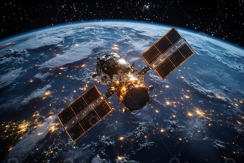 高清大图下载【趣麦麦图】半圆地球卫星角