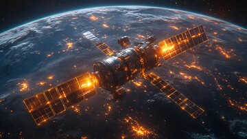 卫星激光连接地球1