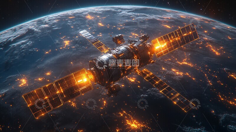 高清大图下载【趣麦麦图】卫星激光连接地球1