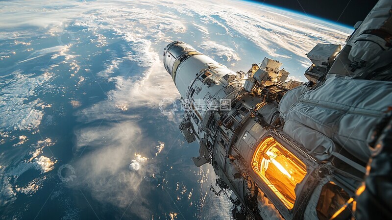 高清大图下载【趣麦麦图】火箭对接空间站