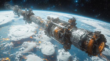 太空电梯连接空间站