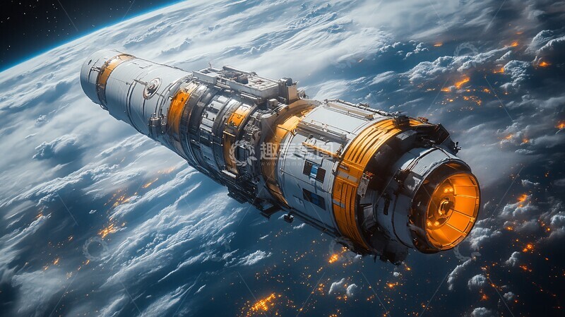 高清大图下载【趣麦麦图】火箭对接空间站1