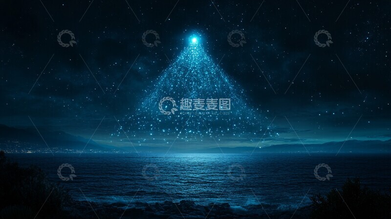 高清大图下载【趣麦麦图】卫星三角轨道投影
