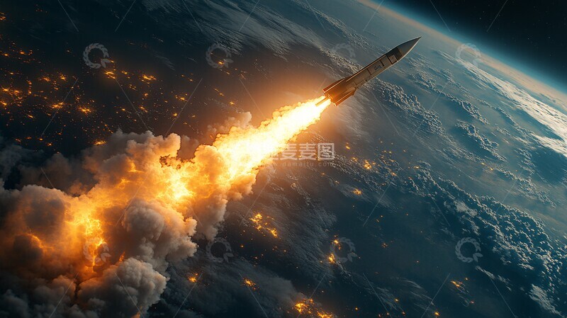 高清大图下载【趣麦麦图】导弹飞行轨迹1