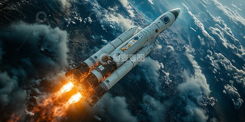 高清大图下载【趣麦麦图】火箭进入太空