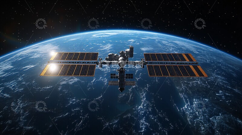 高清大图下载【趣麦麦图】太空站与地球3