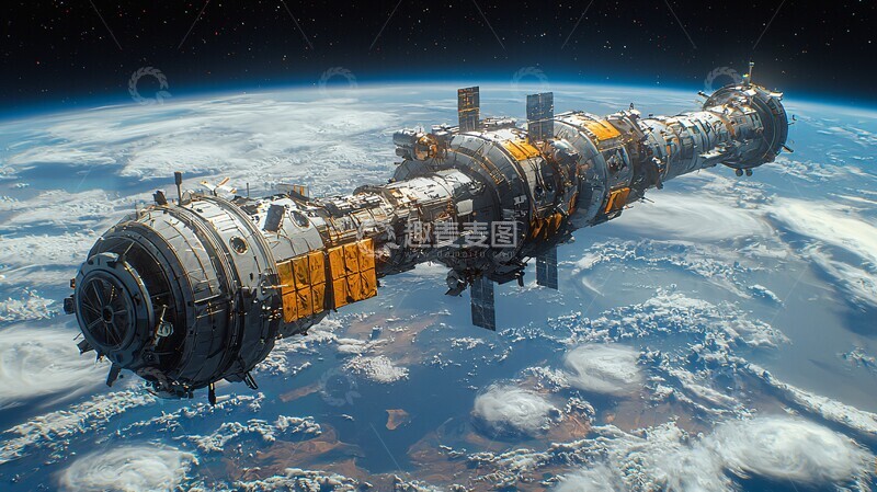 高清大图下载【趣麦麦图】空间站与地球