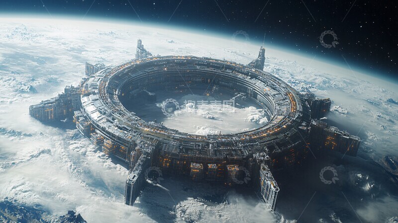 高清大图下载【趣麦麦图】太空太阳能站