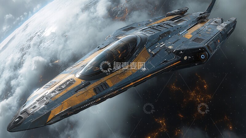 高清大图下载【趣麦麦图】太空站环绕行星1