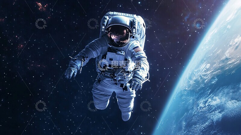 高清大图下载【趣麦麦图】宇航员太空漂浮2