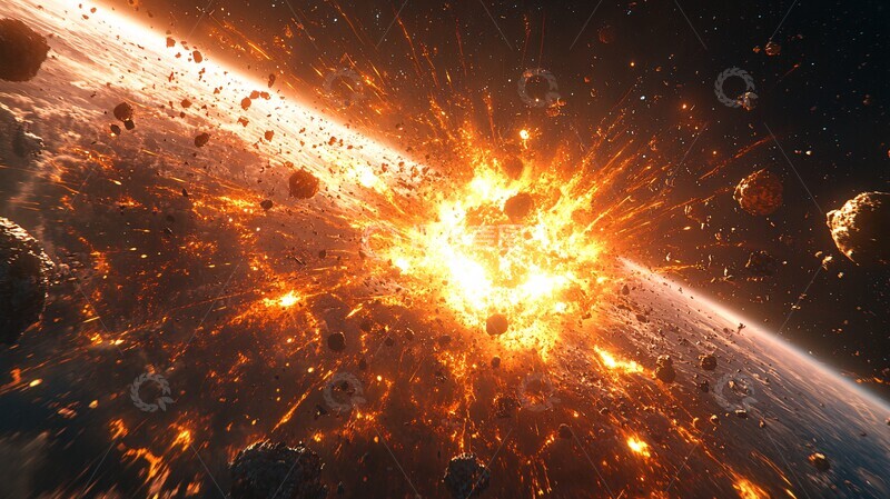 高清大图下载【趣麦麦图】卫星太空战斗