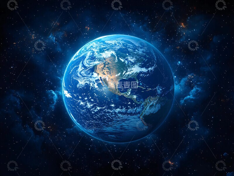 高清大图下载【趣麦麦图】蓝色星球云海间1