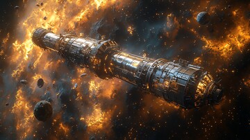 空间站与卫星环绕1