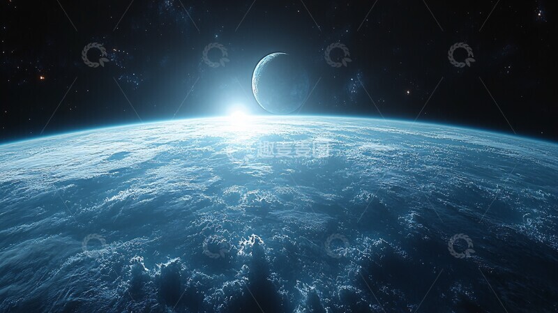 高清大图下载【趣麦麦图】太空站环绕行星2