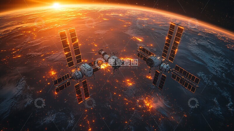 高清大图下载【趣麦麦图】双卫星与星光