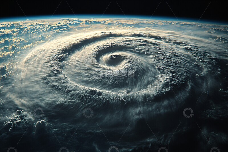 高清大图下载【趣麦麦图】太空站视角台风