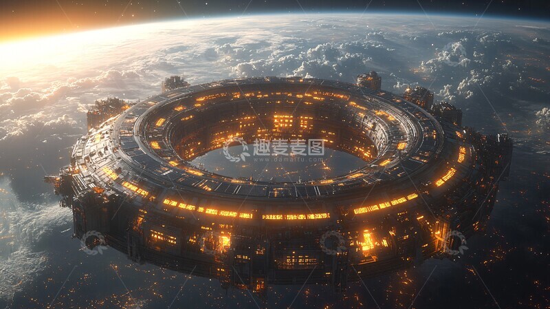 高清大图下载【趣麦麦图】太空太阳能站1