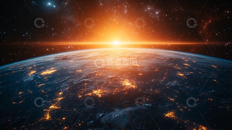高清大图下载【趣麦麦图】星空与地球星空宇宙地球1