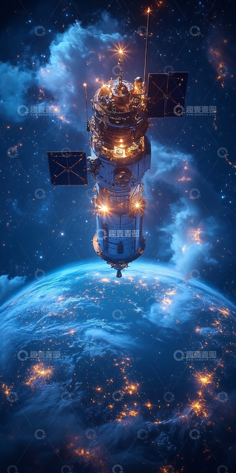 高清大图下载【趣麦麦图】卫星地球坐标网格