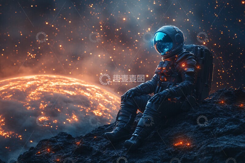 高清大图下载【趣麦麦图】太空中的沉思2