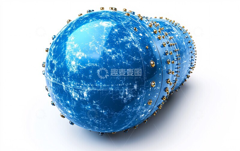 高清大图下载【趣麦麦图】蓝色地球卫星环绕1