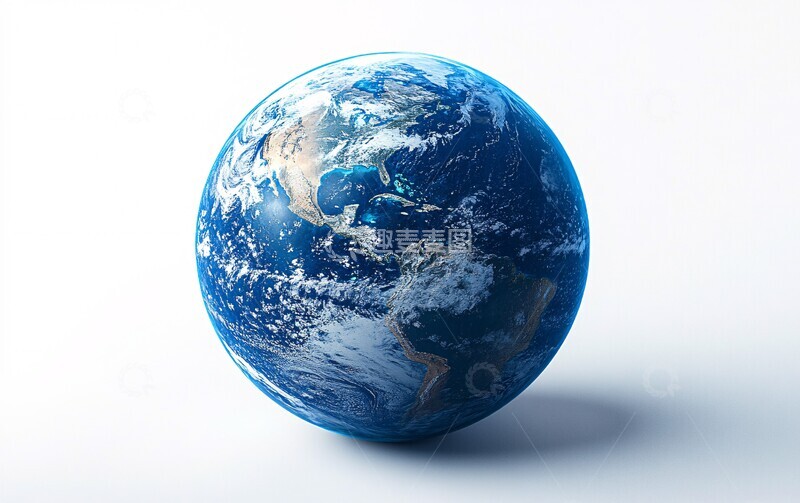 高清大图下载【趣麦麦图】蓝色地球卫星环绕