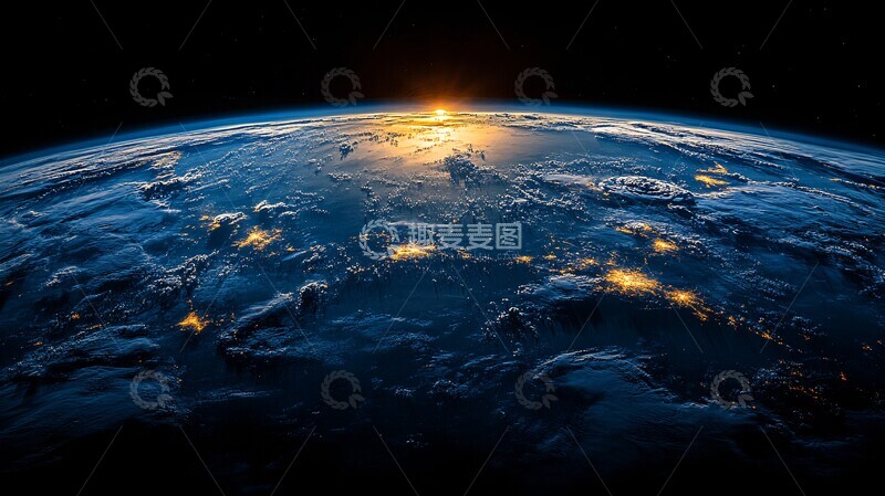高清大图下载【趣麦麦图】光影地球轮廓