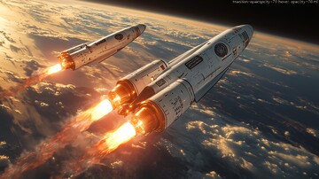 白色火箭发射分离