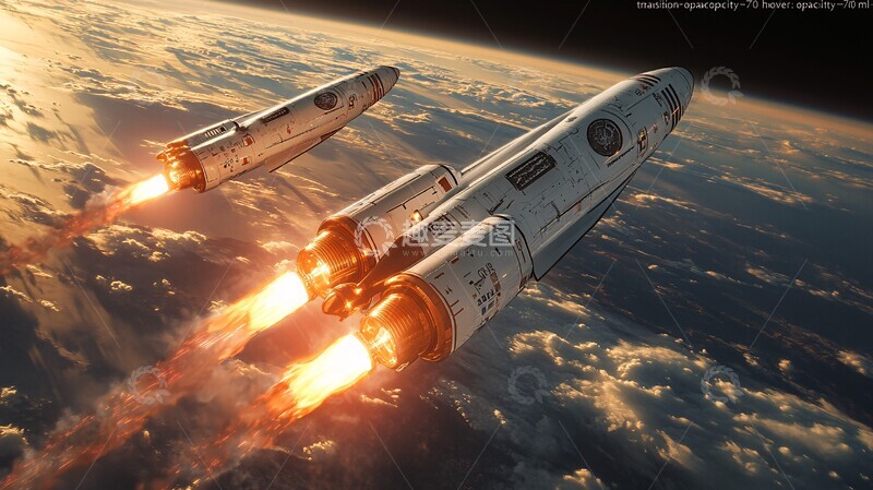 高清大图下载【趣麦麦图】白色火箭发射分离