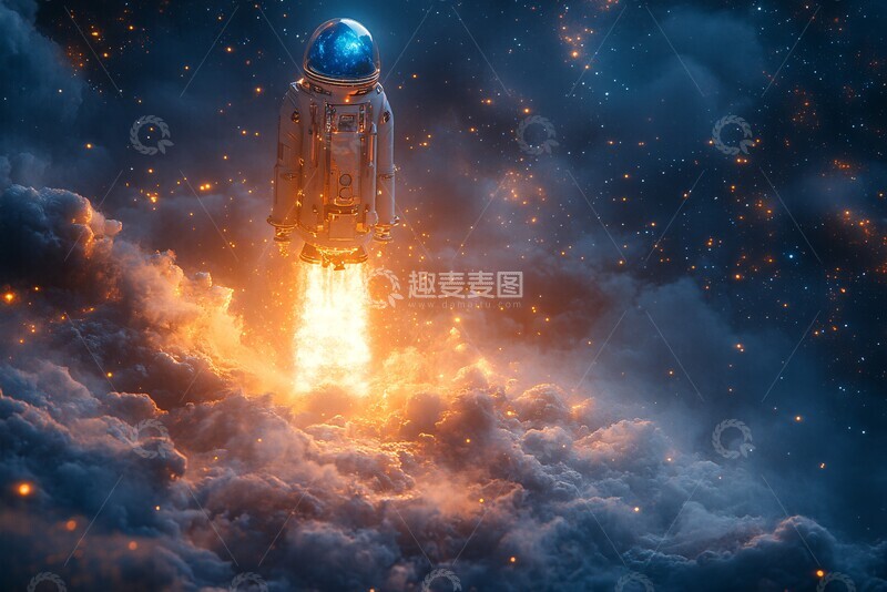 高清大图下载【趣麦麦图】太空中的沉思1