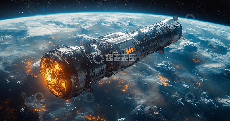 高清大图下载【趣麦麦图】太空船与月球2