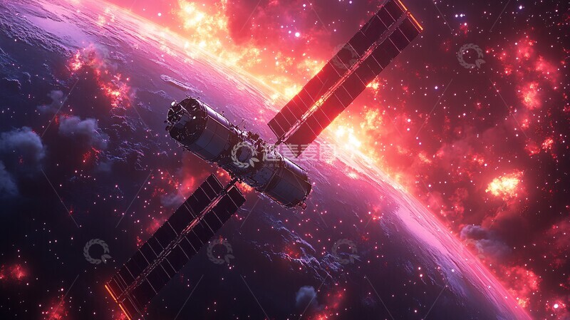 高清大图下载【趣麦麦图】卫星环绕地球2