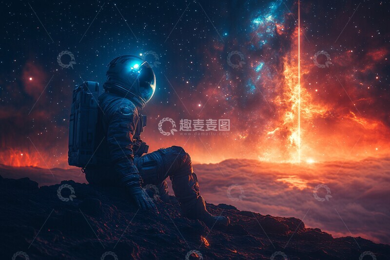 高清大图下载【趣麦麦图】太空中的沉思