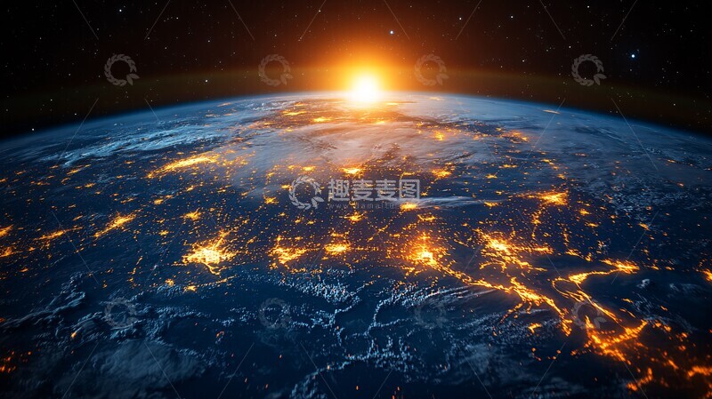 高清大图下载【趣麦麦图】地球俯瞰图地球俯瞰太空1