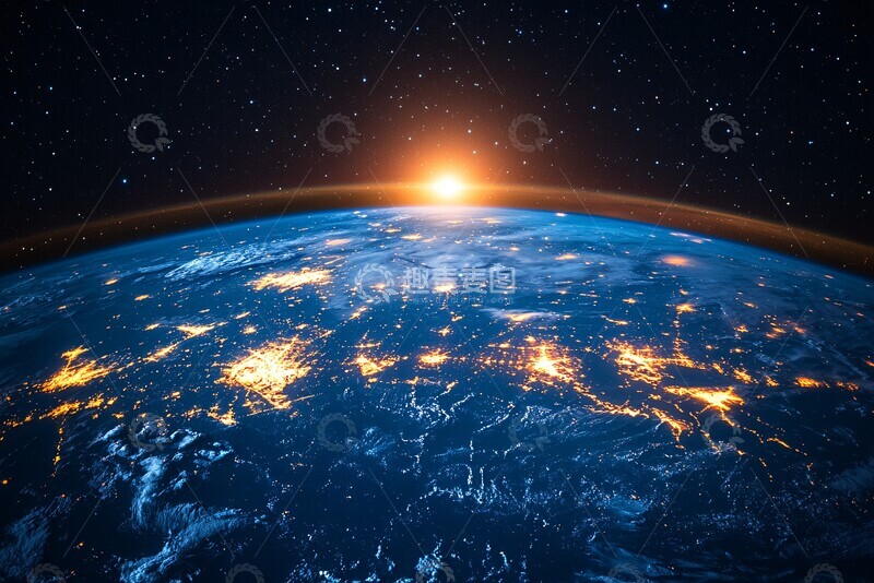 高清大图下载【趣麦麦图】地球蓝光星空