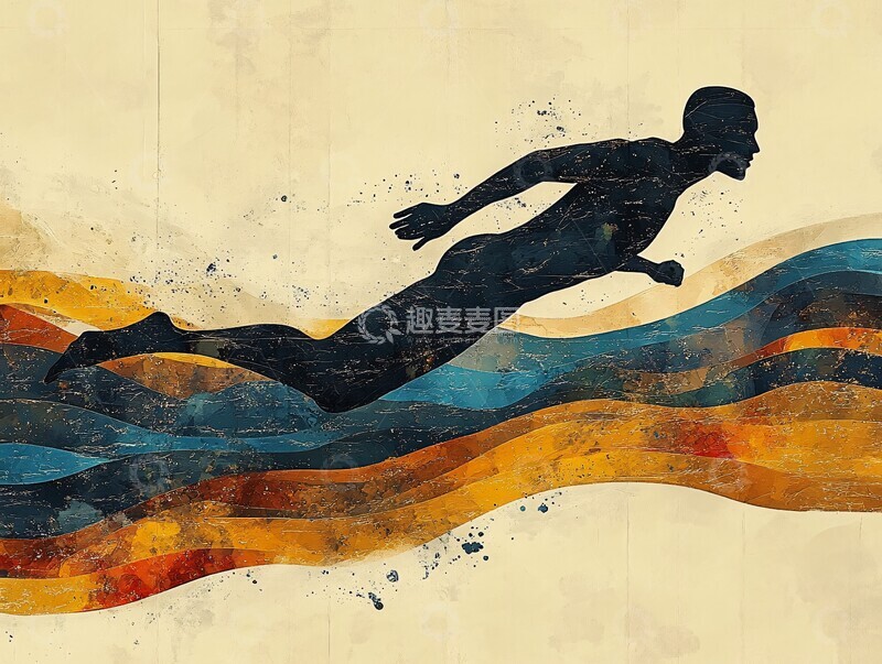 高清大图下载【趣麦麦图】泳者水中行泳者水中动作2