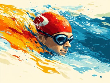 泳者水中行泳者水中动作