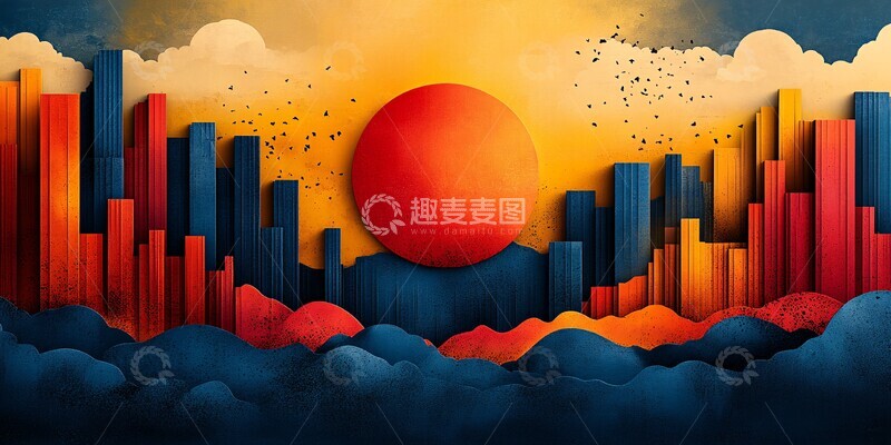 高清大图下载【趣麦麦图】简约抽象矢量艺术3