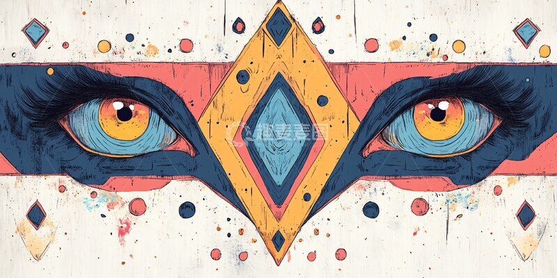 高清大图下载【趣麦麦图】彩色几何线条图3