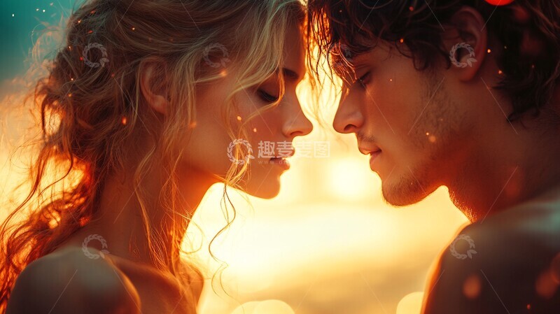 高清大图下载【趣麦麦图】情侣相望天空下