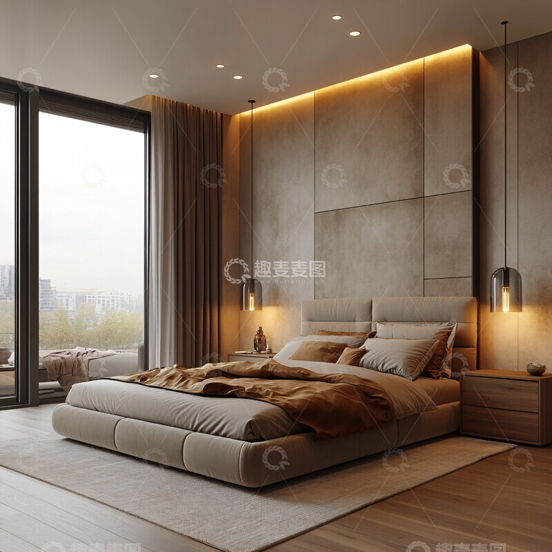 高清大图下载【趣麦麦图】现代卧室床头灯