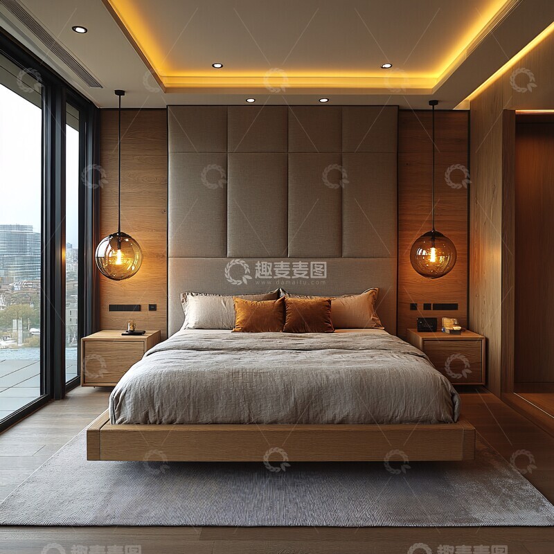 高清大图下载【趣麦麦图】现代卧室床头灯1